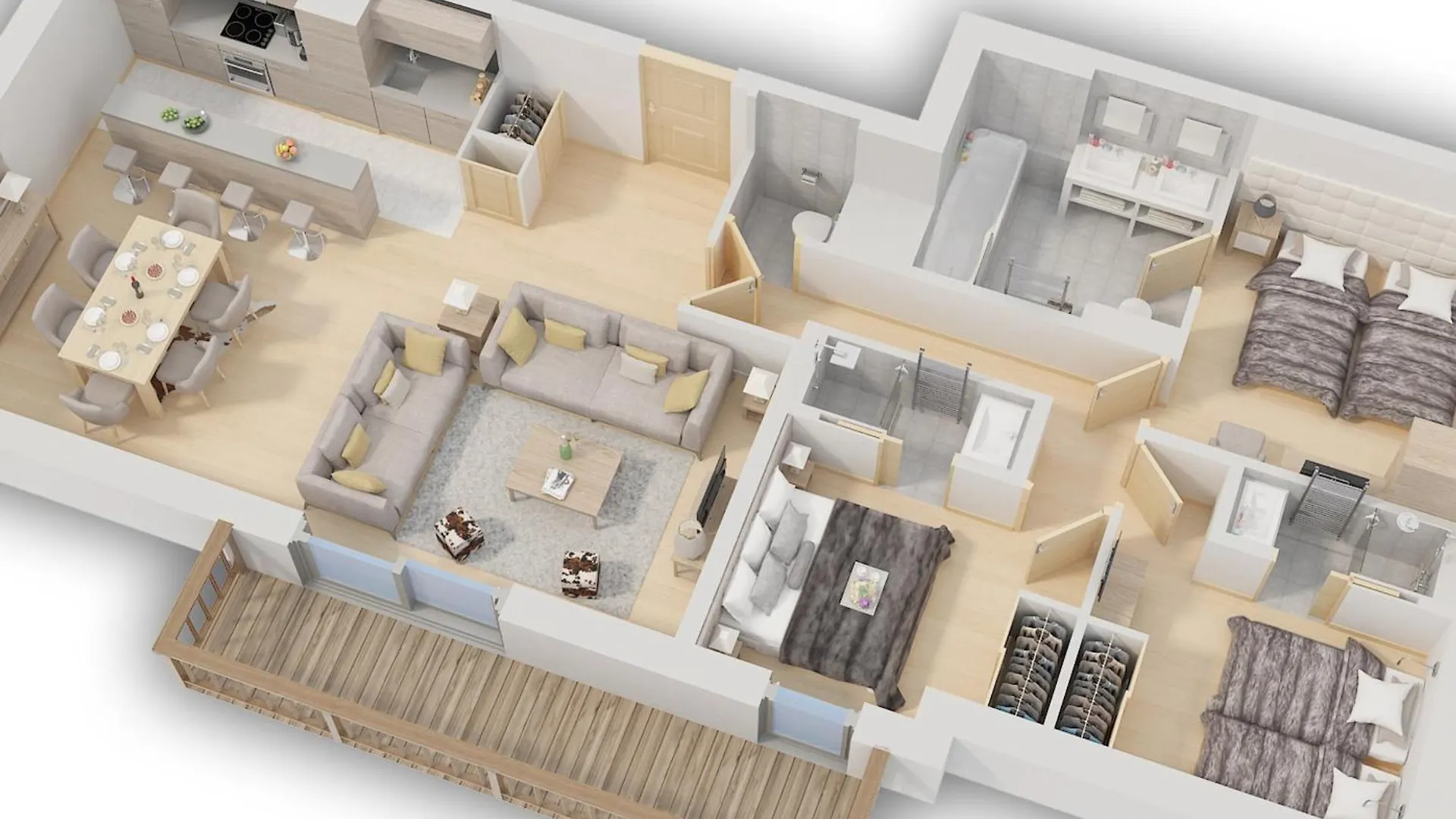 Appartement Contemporain Avec 3 Chambres En Suite, Au Coeur De Courchevel, Proche Des Pistes - Fr-1-562-15 Apartment Courchevel